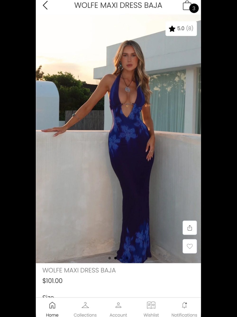Outcast Navy Blue Baja Maxi Dress